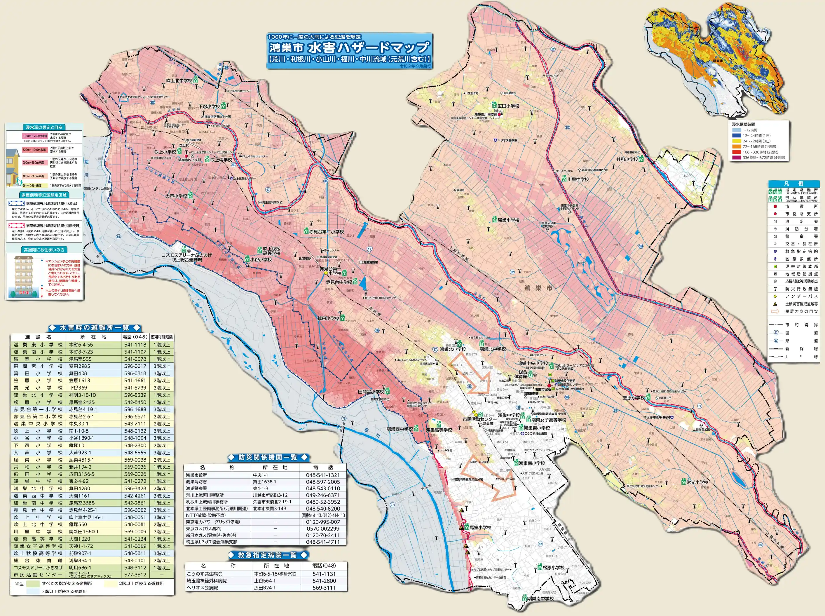 鴻巣市 洪水ハザードマップ